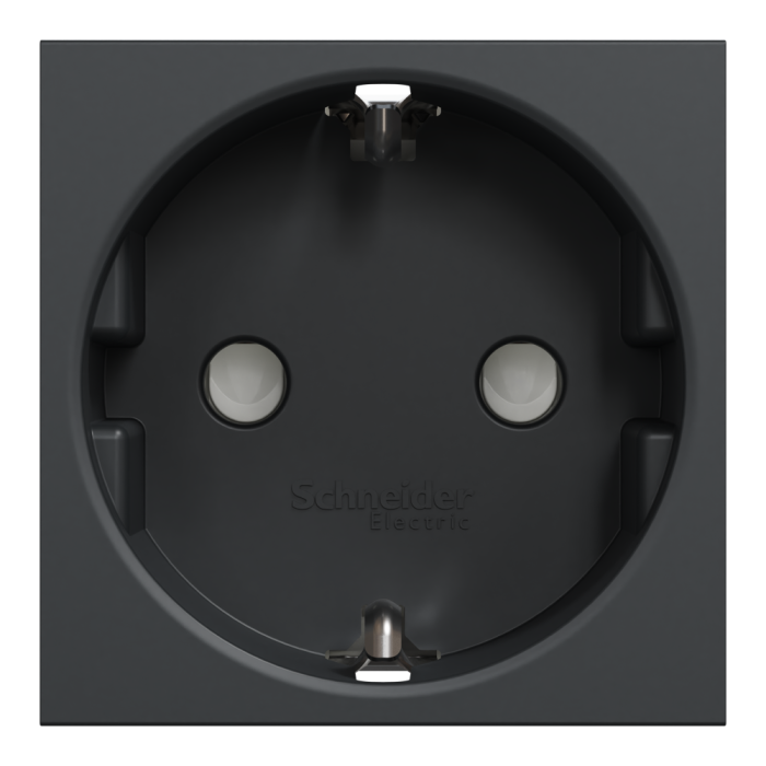 Розетка, чорна, 16 А, 2 модулі, Unica New - Schneider Electric [NU303754]
