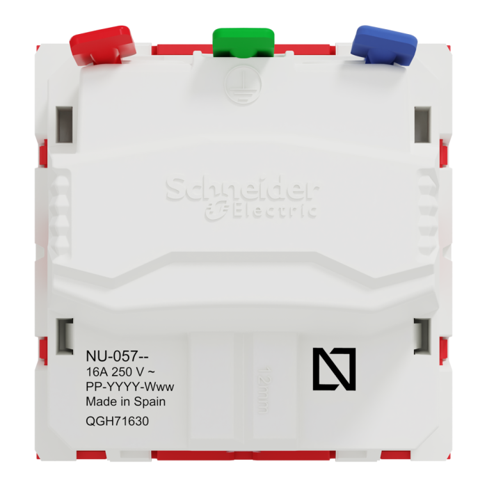Розетка, червона, 16 А, 2 модулі, Unica New - Schneider Electric [NU305703]