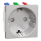 Розетка, алюмінієва, 16 А, 2 модулі, Unica New - Schneider Electric [NU305730]