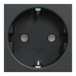 Розетка, чорна, 16 А, 2 модулі, Unica New - Schneider Electric [NU305754]