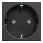 Розетка, чорна, 16 А, 2 модулі, Unica New - Schneider Electric [NU305754]