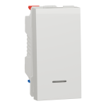 Вимикач, білий, 1-клавішний, 10 А, 1 модуль, Unica New - Schneider Electric [NU310318S]