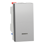 Вимикач, алюмінієвий, 1-клавішний, 10 А, 1 модуль, Unica New - Schneider Electric [NU310330S]