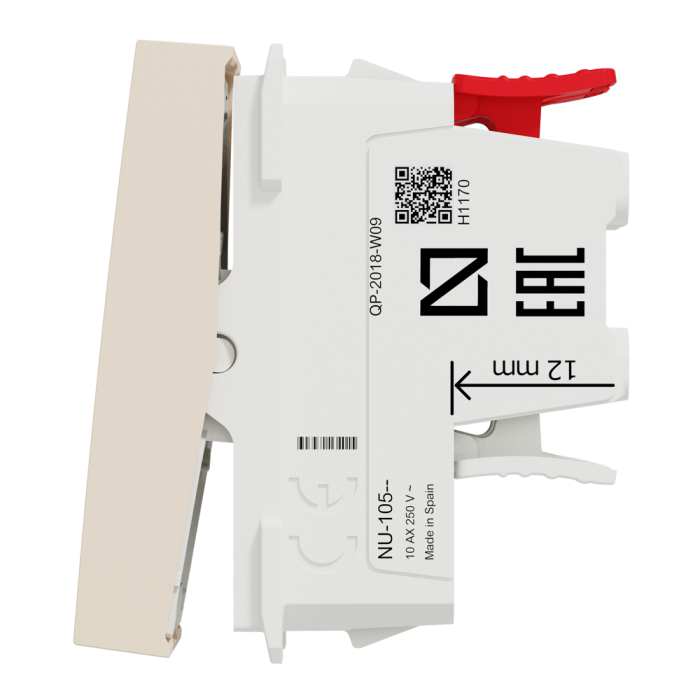 Перехресний перемикач, 1-клавішний, 10 А, 1 модуль, Unica New - Schneider Electric [NU310544]