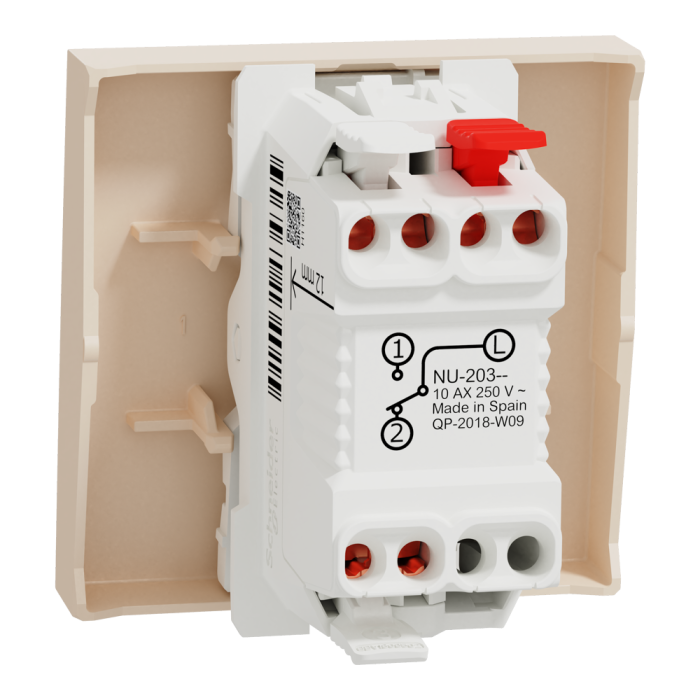 Вимикач, 1-клавішний, 10 А, 2 модулі, Unica New - Schneider Electric [NU320344]