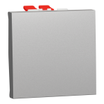 Вимикач, алюмінієвий, 1-клавішний, 10 А, 2 модулі, Unica New - Schneider Electric [NU320530]