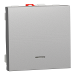Кнопка 1-клавішна, алюмінієва, 10 А, 2 модулі, Unica New - Schneider Electric [NU320630N]