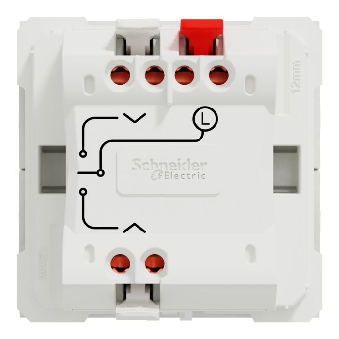Управління затвором, білий, 3-клавішний, 6 А, 2 модулі, Unica New - Schneider Electric [NU320818]