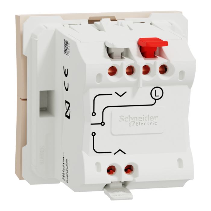 Вимикач для жалюзі, 3-клавішний, 6 А, 2 модулі, Unica New - Schneider Electric [NU320844]