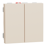 Вимикач, 2-клавішний, 10 А, 2 модулі, Unica New - Schneider Electric [NU321144]