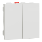 Вимикач, білий, 2-клавішний, 10 А, 2 модулі, Unica New - Schneider Electric [NU321318]