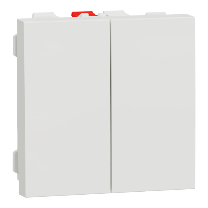 Вимикач, білий, 2-клавішний, 10 А, 2 модулі, Unica New - Schneider Electric [NU321318]