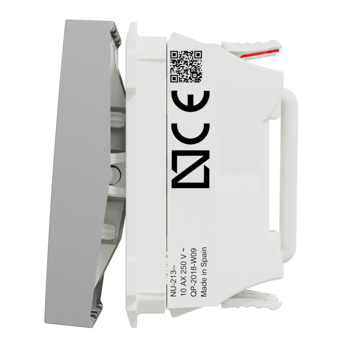 Вимикач, алюмінієвий, 2-клавішний, 10 А, 2 модулі, Unica New - Schneider Electric [NU321330]
