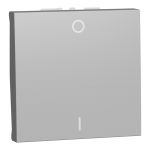 Вимикач, алюмінієвий, 1-клавішний, 16 А, 2 модулі, Unica New - Schneider Electric [NU326230]