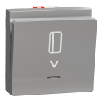 Картковий вимикач, алюмінієвий, 1-клавішний, 10 А, 2 модулі, Unica New - Schneider Electric [NU328330]