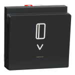 Картковий вимикач, чорний, 1-клавішний, 10 А, 2 модулі, Unica New - Schneider Electric [NU328354]