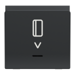 Картковий вимикач, чорний, 1-клавішний, 10 А, 2 модулі, Unica New - Schneider Electric [NU328354]