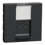 Мультимедійна розетка, чорна, 2 модулі, (S-One), Unica New - Schneider Electric [NU341154]