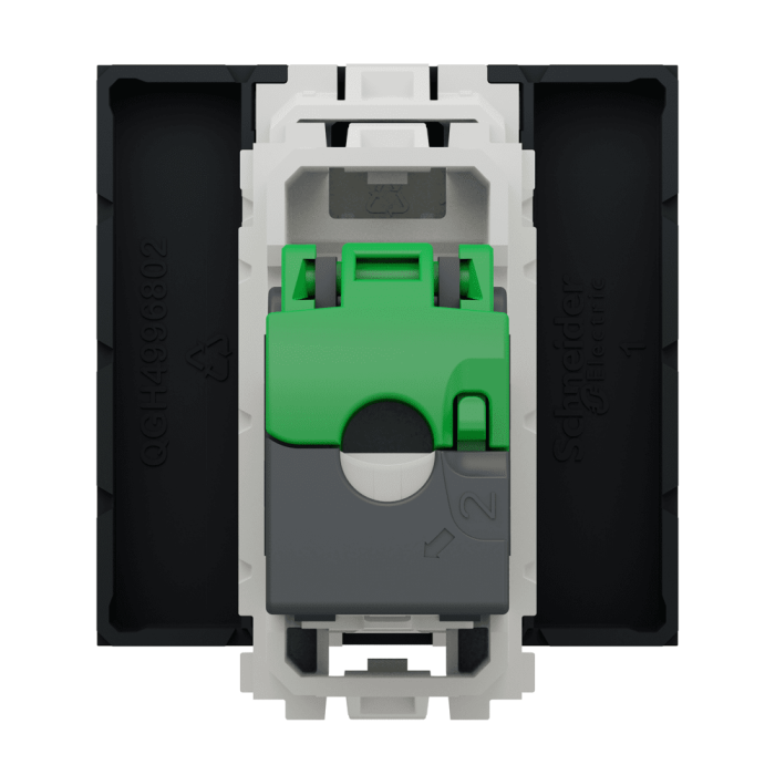 Мультимедійна розетка, чорна, 2 модулі, (S-One), Unica New - Schneider Electric [NU341754]