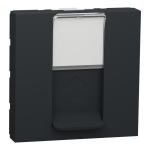 Мультимедійна розетка, чорна, 2 модулі, (S-One), Unica New - Schneider Electric [NU341754]