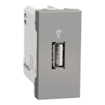 Роз'єм USB, алюмінієвий, 1 модуль, Unica New - Schneider Electric [NU342930]