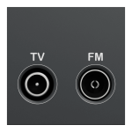 Роз'єм TV / fm, чорний, 2 модулі, Unica New - Schneider Electric [NU345154]
