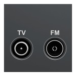 Роз'єм TV / fm, чорний, 2 модулі, Unica New - Schneider Electric [NU345254]