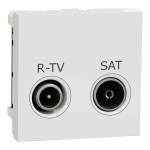 Гніздо r-TV / SAT, білий, 2 модулі, Unica New - Schneider Electric [NU345418]
