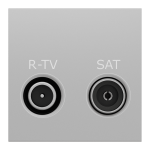 Гніздо r-TV / SAT, алюмінієвий, 2 модулі, Unica New - Schneider Electric [NU345430]