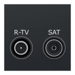 Гніздо r-TV / SAT, чорний, 2 модулі, Unica New - Schneider Electric [NU345454]