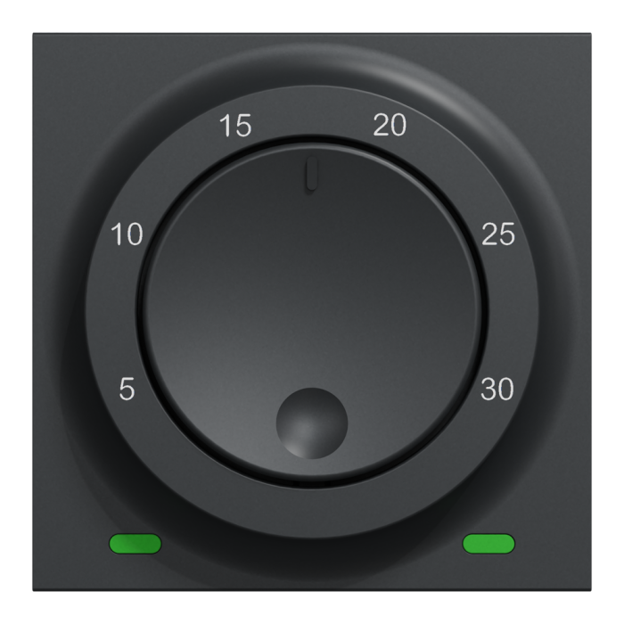 Термостат, чорний, 2 модулі, Unica New - Schneider Electric [NU350154]