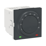 Термостат, чорний, 2 модулі, Unica New - Schneider Electric [NU350354]