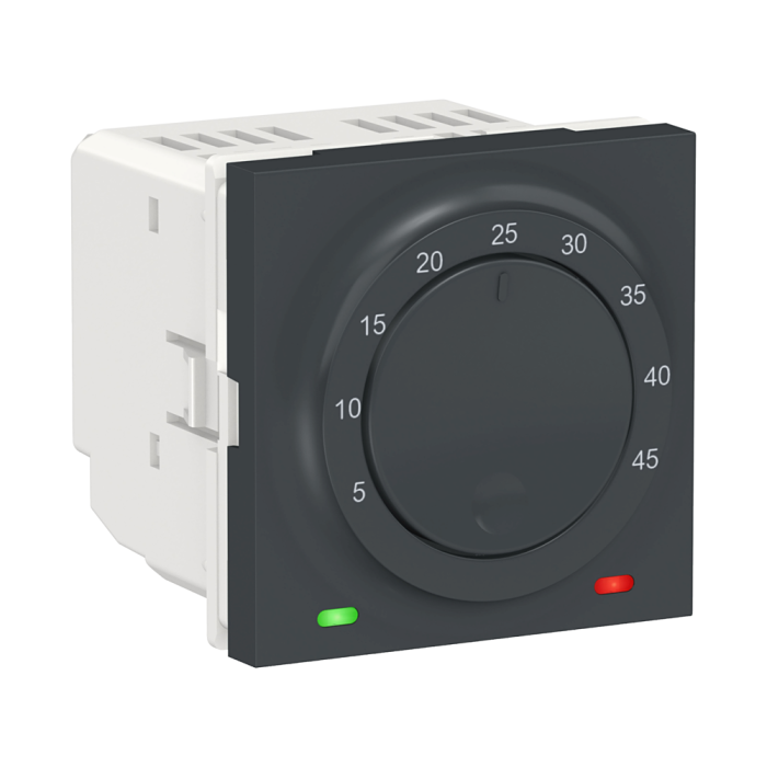 Термостат, чорний, 2 модулі, Unica New - Schneider Electric [NU350354]