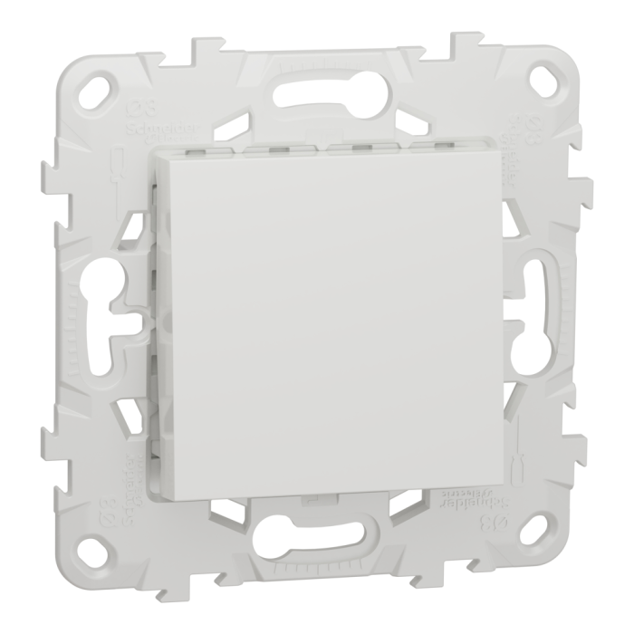 Вимикач, білий, 1-клавішний, 10 А, 2 модулі, Unica New - Schneider Electric [NU520118]