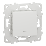 Вимикач, білий, 1-клавішний, 10 А, 2 модулі, Unica New - Schneider Electric [NU520118N]