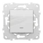 Вимикач, білий, 1-клавішний, 10 А, 2 модулі, Unica New - Schneider Electric [NU520118N]