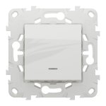 Вимикач, білий, 1-клавішний, 10 А, 2 модулі, Unica New - Schneider Electric [NU520118N]