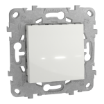 Вимикач, білий, 1-клавішний, 10 А, 2 модулі, Unica New - Schneider Electric [NU520318]