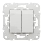 Вимикач, білий, 2-клавішний, 10 А, 2 модулі, Unica New - Schneider Electric [NU521118]