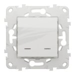 Вимикач, білий, 2-клавішний, 10 А, 2 модулі, Unica New - Schneider Electric [NU521118N]