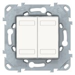 Кнопка 2-клавішна, біла, 2 модулі, Unica New - Schneider Electric [NU553118]