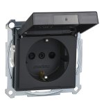 Розетка, чорна, 16 А, Merten - Schneider Electric [MTN2314-0414]