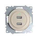 Розетка USB подвійна 5В, 2,1 А, з LED індикатором зарядки, бежева ONEKEYELECTRO [OKE100602]