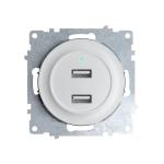 Розетка USB подвійна 5В, 2,1 А, з LED індикатором зарядки, біла ONEKEYELECTRO [OKE100601]