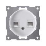 Розетка подвійна комп'ютерна RJ45*2, кат.5е, біла ONEKEYELECTRO [OKE100501]