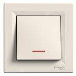 Кнопка 1-клавішна, кремова, 10 А, Asfora - Schneider Electric [EPH1600123]