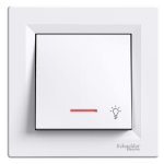 Кнопка 1-клавішна, біла, 10 А, Asfora - Schneider Electric [EPH1800121]