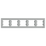 Рамка 5 постова, алюмінієва, Asfora - Schneider Electric [EPH5800561]