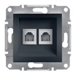 Телефонна розетка, чорна, Asfora - Schneider Electric [EPH4200171]