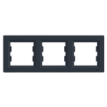 Рамка 3 постова, чорна, Asfora - Schneider Electric [EPH5800371]